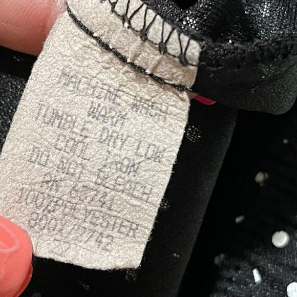 VTG Just 4 INC Knee Length Skirt Women's 22 Black Polka Dot Academia Preppy Slit - Picture 8 of 10